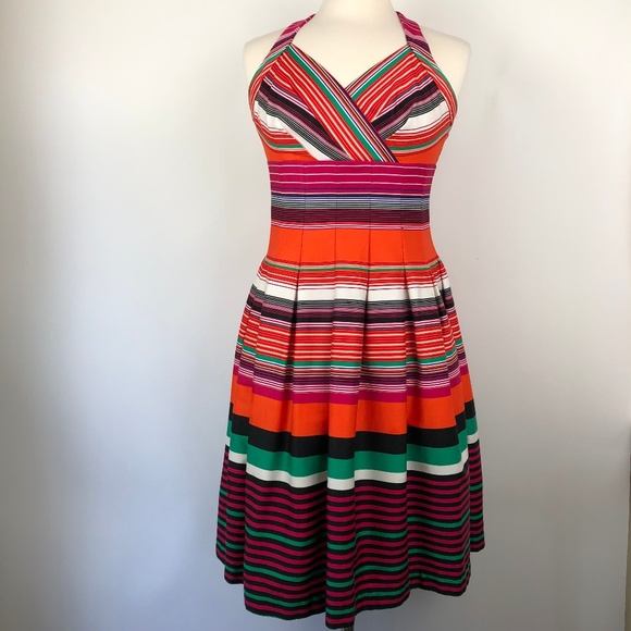 Calvin Klein | Dresses | New Calvin Klein 4 Striped Halter Dress Pleated |  Poshmark
